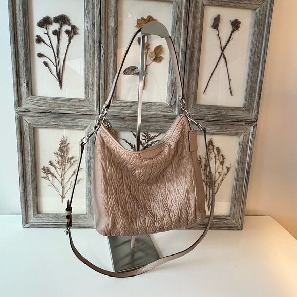 Coach Madison Leather Phoebe Shoulder Bag in Taupe - Picture 3 of 9